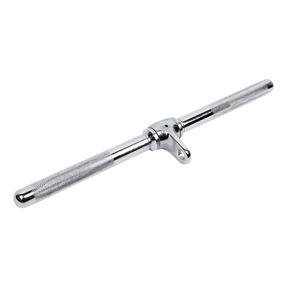Chrome knurled T-bar handle with mounting bracket for fitness equipment or cable machines