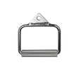 Chrome steel single grip cable machine handle with knurled textured bar and attachment hole
