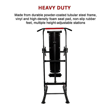 Heavy duty adjustable steel home gym machine with padded bench and non-slip feet