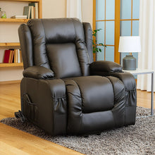Palermo Electric Lift Recliner Chair 8-Point Heated Massage 165° Recline PU Leather 150kg Black