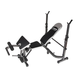 Adjustable multi-function weight bench with preacher curl and leg developer attachment