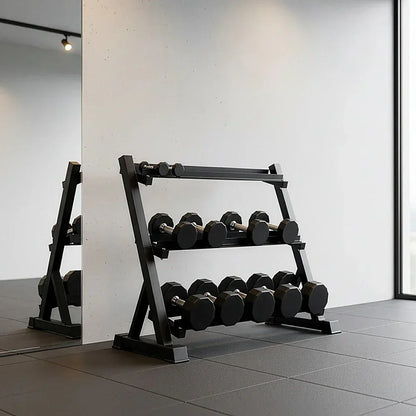 Dumbbell Rack Storage Stand Hex Weight Heavy Duty 3 Tier Wide Home Gym Fitness