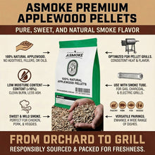 ASMOKE 100% Pure Apple Wood Pellets 2 x 20lb Bags 6mm Low Ash BBQ Smoker Pellets