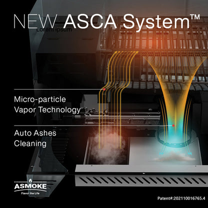 ASMOKE AS350 Portable Wood Pellet Grill Smoker 8-in-1 ASCA Auto-Ash Liquid Flavour 5Yr Warranty