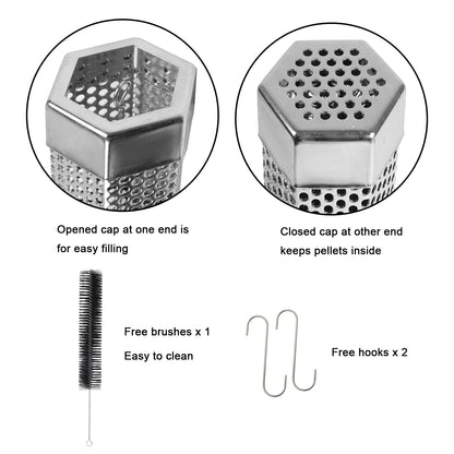 ASMOKE BBQ Accessory Set, 13 Piece, Skewers, Meat Claws and Smoke Tube