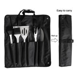 ASMOKE BBQ Tool Set, 6 Piece, Stainless Steel, Oxford Carry Bag