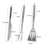ASMOKE BBQ Tool Set, 6 Piece, Stainless Steel, Oxford Carry Bag