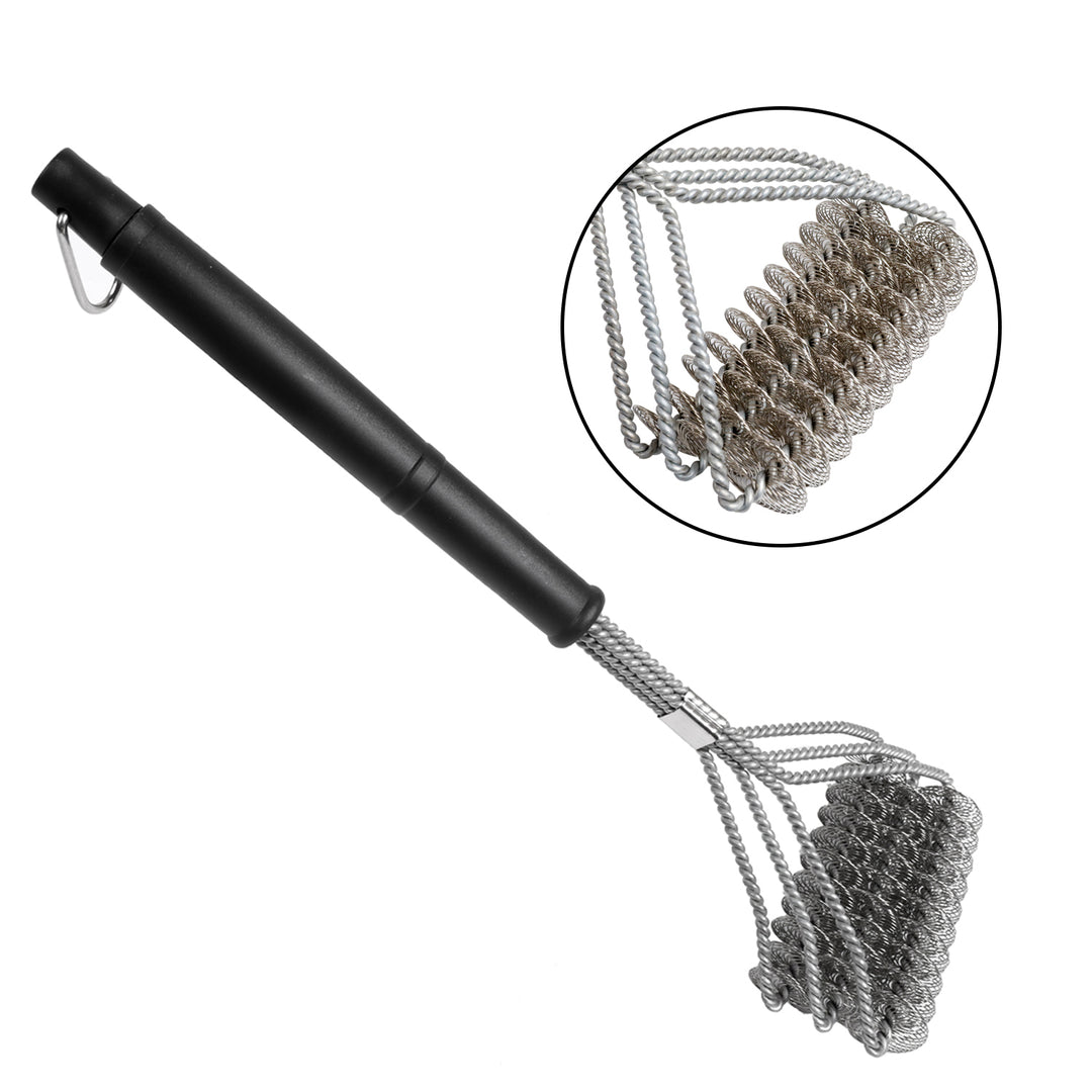 ASMOKE Triple-Head BBQ Grill Brush 42cm Stainless Steel Bristles Ergonomic Handle
