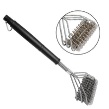ASMOKE Triple-Head BBQ Grill Brush 42cm Stainless Steel Bristles Ergonomic Handle