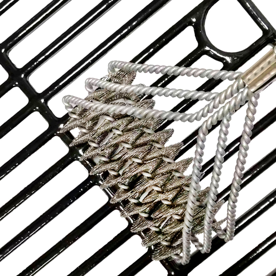ASMOKE Triple-Head BBQ Grill Brush 42cm Stainless Steel Bristles Ergonomic Handle