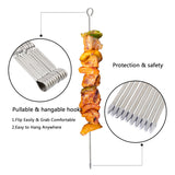 ASMOKE BBQ Skewers 43.1cm Flat Blade Stainless Steel Kabob Sticks 10 Pack Reusable