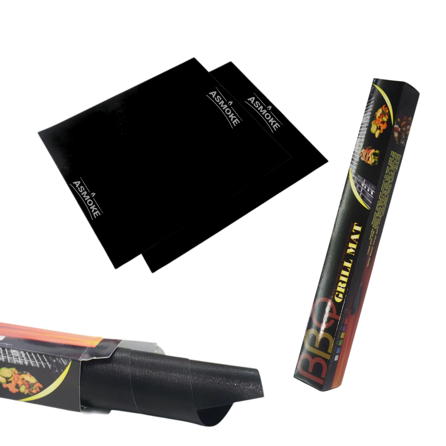 ASMOKE BBQ Grill Mats, 2-Pack, Non-Stick PTFE, Up to 260°C
