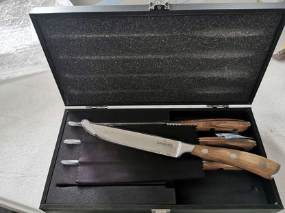 ASMOKE Steak Knife Set 4pc German X50CrMoV15 Steel 20° Bevel Pakkawood Handle Gift Box