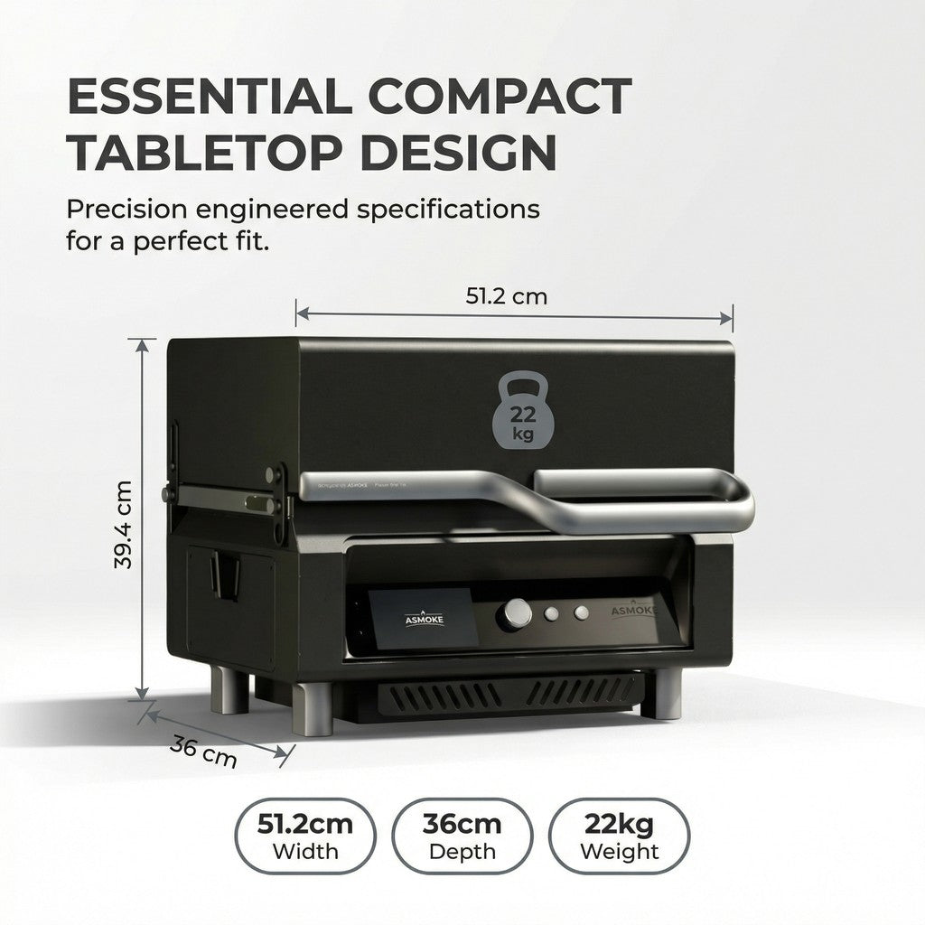 ASMOKE Essential Portable Wood Pellet Grill & Smart Smoker with 47L Premium Mini Fridge Bundle