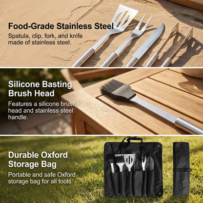 ASMOKE Essential Portable Pellet Grill Bundle, 6-Piece Tool Set and Applewood Pellets