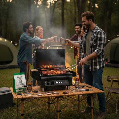 ASMOKE Essential Portable Pellet Grill Bundle, 6-Piece Tool Set and Applewood Pellets