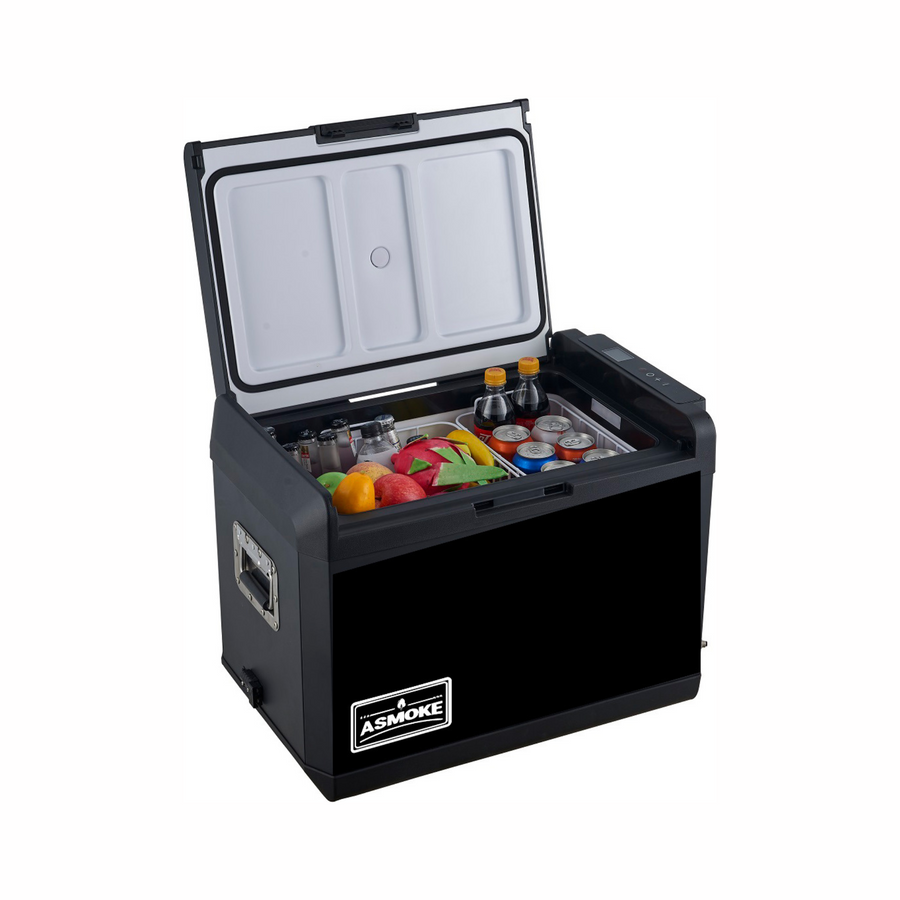 ASMOKE 37L Mini Fridge Compact Refrigerator Roll-Bond Evaporator -20°C Internal Light