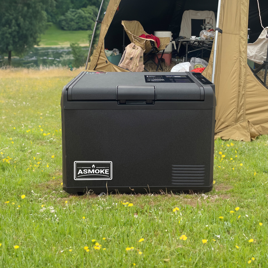 ASMOKE 47L Mini Fridge Compact Refrigerator Roll-Bond Evaporator -20°C Internal Light