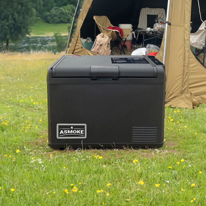 ASMOKE 47L Mini Fridge Compact Refrigerator Roll-Bond Evaporator -20°C Internal Light