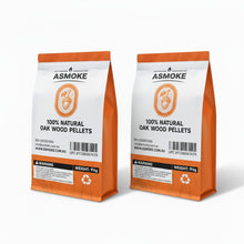 ASMOKE Oak Wood Pellets, 18kg Bundle, 2 x 9kg Bags, 100% Pure Hardwood