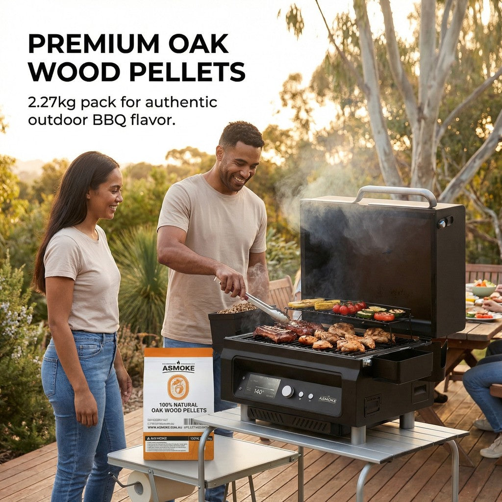 ASMOKE Oak Wood Pellets, 19kg Bulk Bundle, 8 x 2.27kg Bags