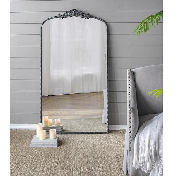 Ornate Metallic Floor Mirror 169x92cm Baroque Style - Statement Piece