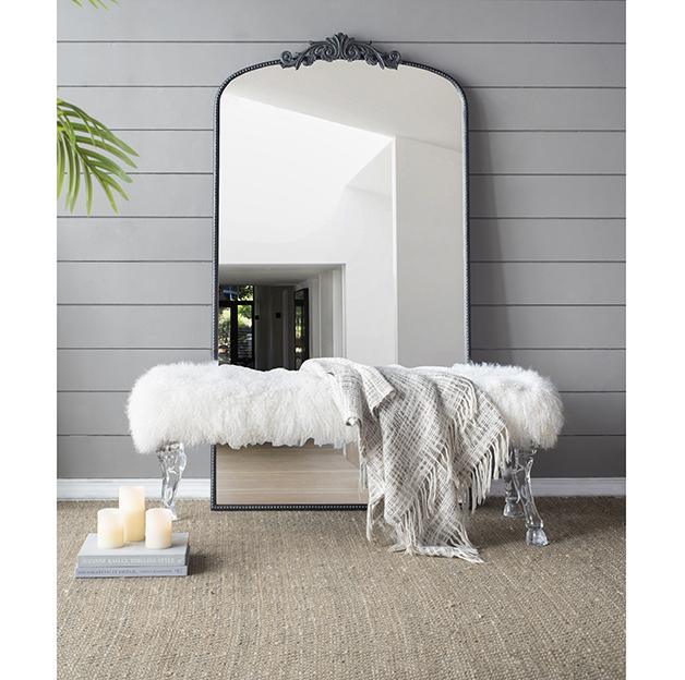 Ornate Metallic Floor Mirror 169x92cm Baroque Style - Statement Piece