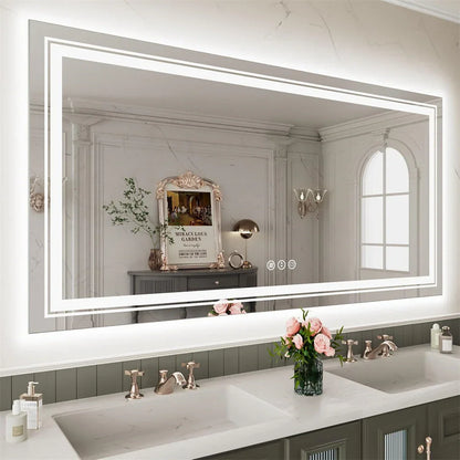 LED Bathroom Mirror 1600x800mm Bluetooth Music Anti-Fog - Fin Jumbo