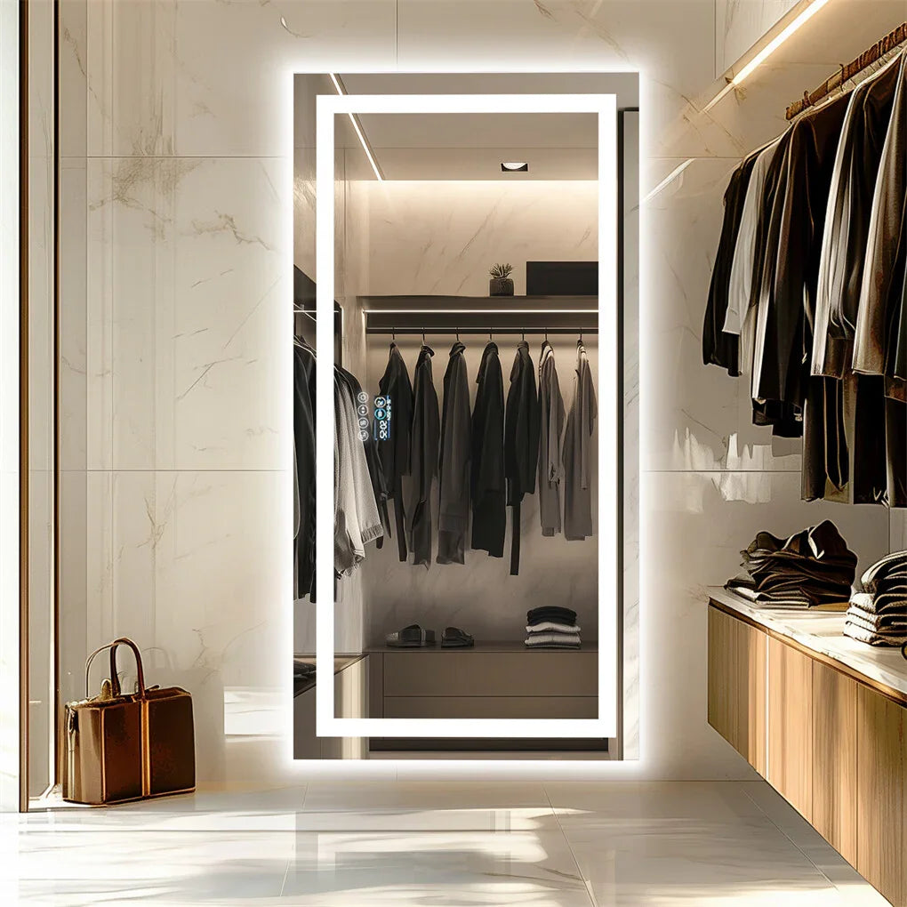 LED Bathroom Mirror 1600x800mm Bluetooth Music Anti-Fog - Fin Jumbo