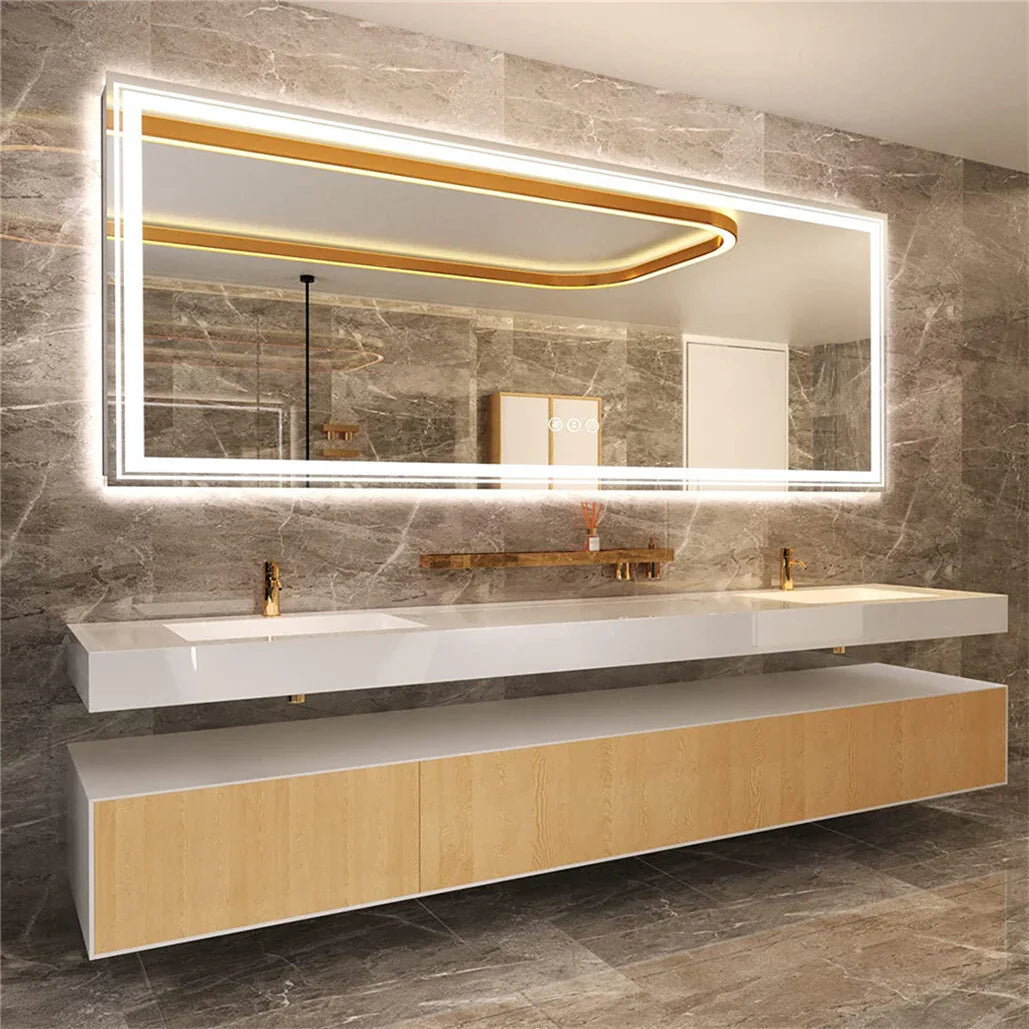 LED Bathroom Mirror 1830x900mm Oversize Dual Light Anti-Fog - LUVODI