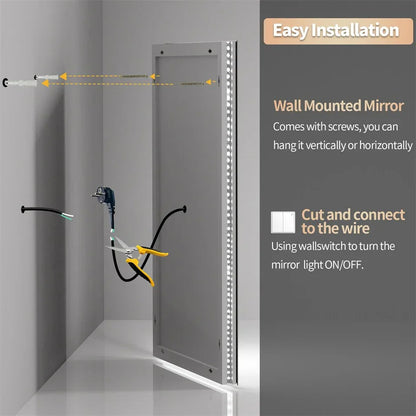 LED Bathroom Mirror 1830x900mm Oversize Dual Light Anti-Fog - LUVODI
