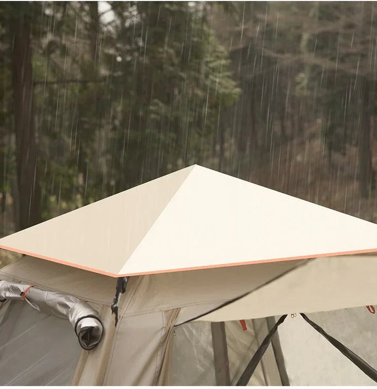 Waterproof Family Camping Tent 240x240x155cm Awning Carry Bag Cloudy Gray