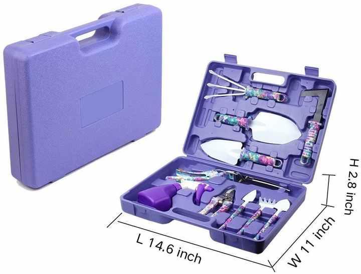 Green 5-Piece Compact Gardening Tool Set with Durable Case - Stacks Warehouse