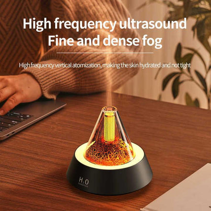 Black Pyramid Flame Mist Humidifier with Ambient Lighting - Flea Market