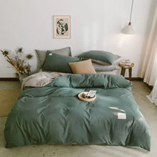 Dark Grey 4-Piece Cotton Bedding Set Double - Duvet Cover 200x230cm with Bed Sheet