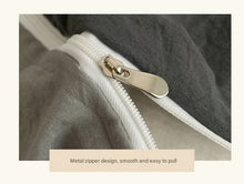 Brown-grey 1.5m Bed Fitted Sheet Set with 200x230cm Duvet Cover - 4-Piece Bedding Set
