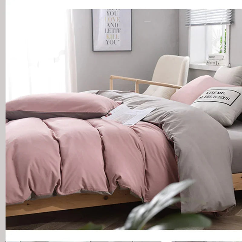 Dark Grey Khaki 4-Piece Bedding Set - Queen 2m Fitted & Duvet