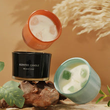 3 PCS Freesia Macaron Crystal Stone Scented Candles - Aromatherapy Gift Set