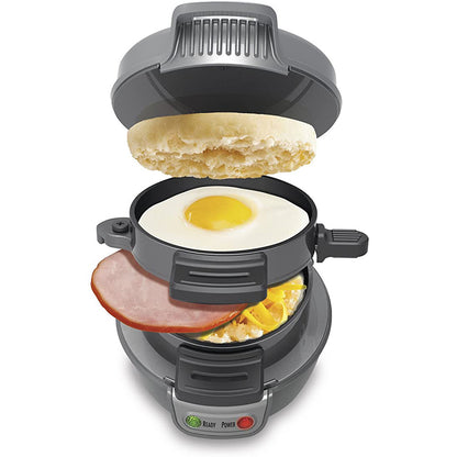 Multi-Layer Sandwich & Burger Maker with Egg Cooker Plate Non-Stick Slide-Out Assembly Red