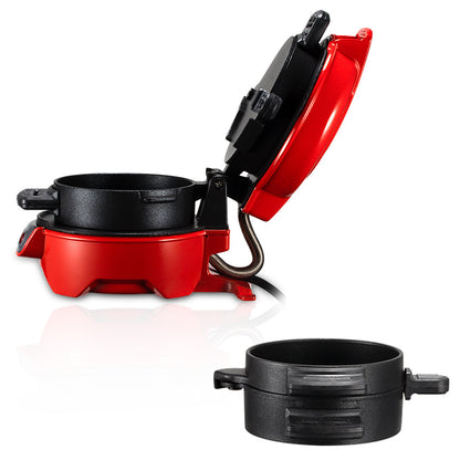 Multi-Layer Sandwich & Burger Maker with Egg Cooker Plate Non-Stick Slide-Out Assembly Red