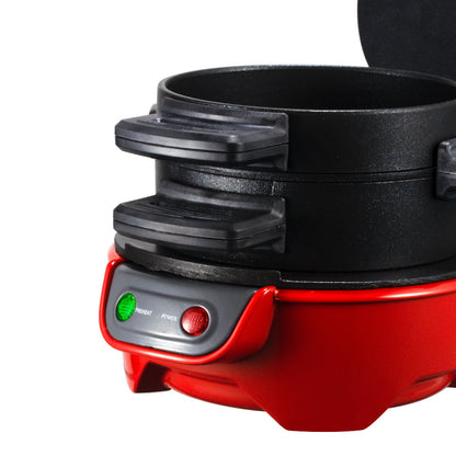 Multi-Layer Sandwich & Burger Maker with Egg Cooker Plate Non-Stick Slide-Out Assembly Red
