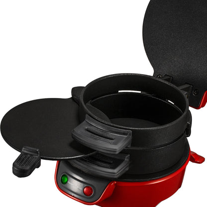 Multi-Layer Sandwich & Burger Maker with Egg Cooker Plate Non-Stick Slide-Out Assembly Red
