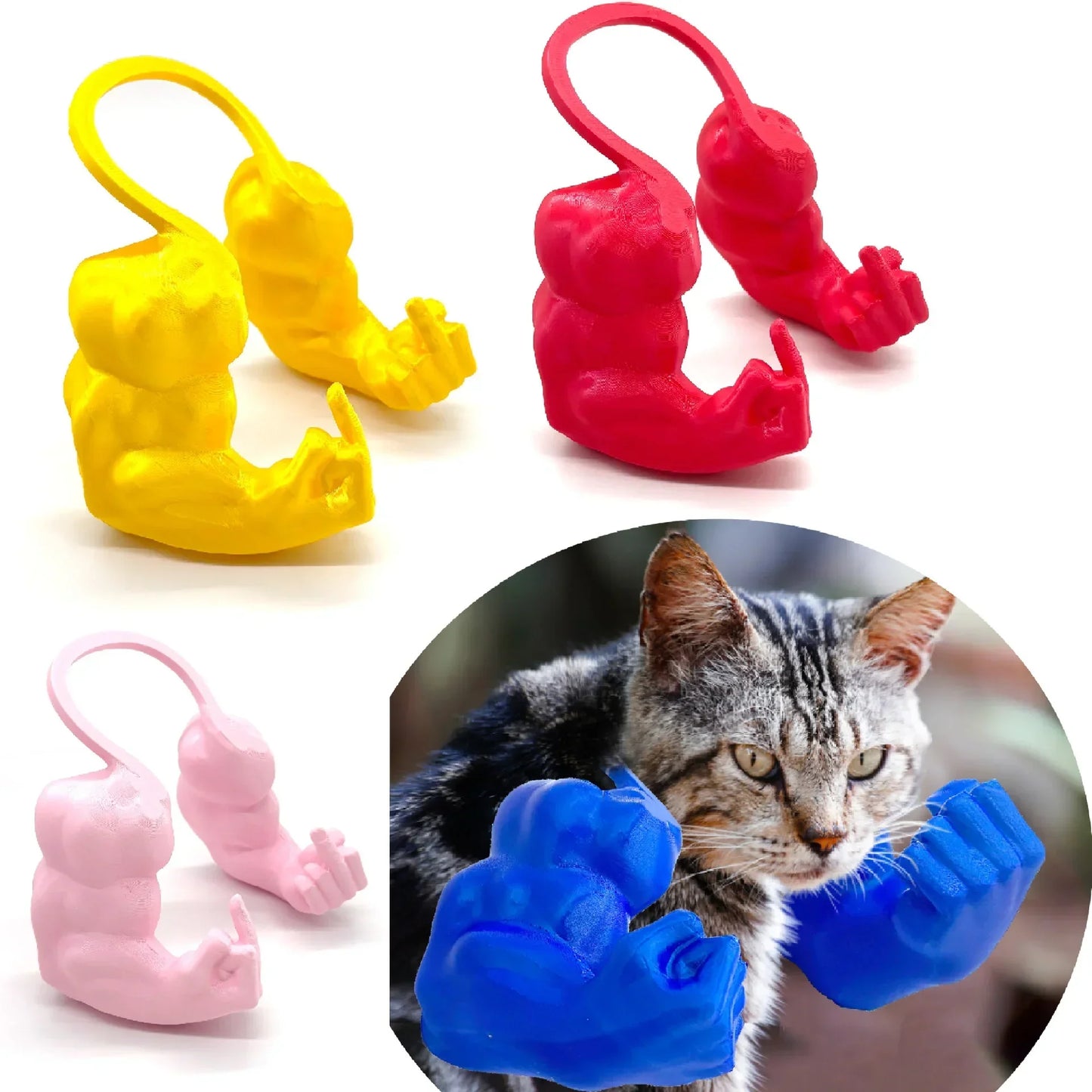 2-Piece Muscle Arm Pet Costume - Funny Novelty Arms for Cats & Dogs