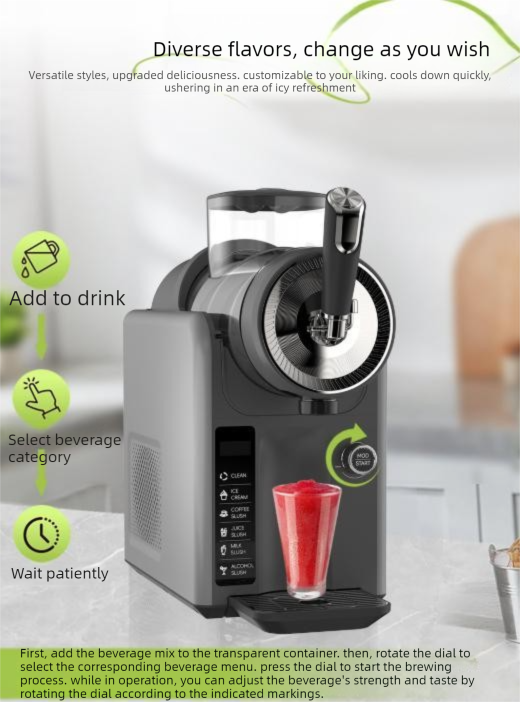 5-in-1 Cold Drink & Ice Cream Maker Slush- 1.8L Dark Grey