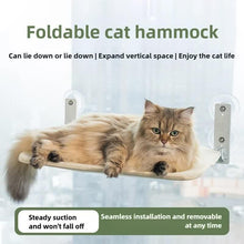 Foldable Window Cat Perch - 52x30cm Faux Rabbit Fur Hammock