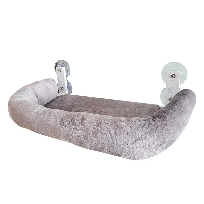 Foldable Window Cat Perch - 52x30cm Plush Hammock with Dual Suction Cups
