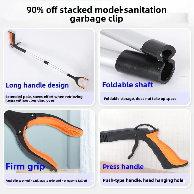 Grabber Reacher Tool 83cm Foldable - Magnetic Tip Litter Picker Aluminium - Lightweight Mobility Aid