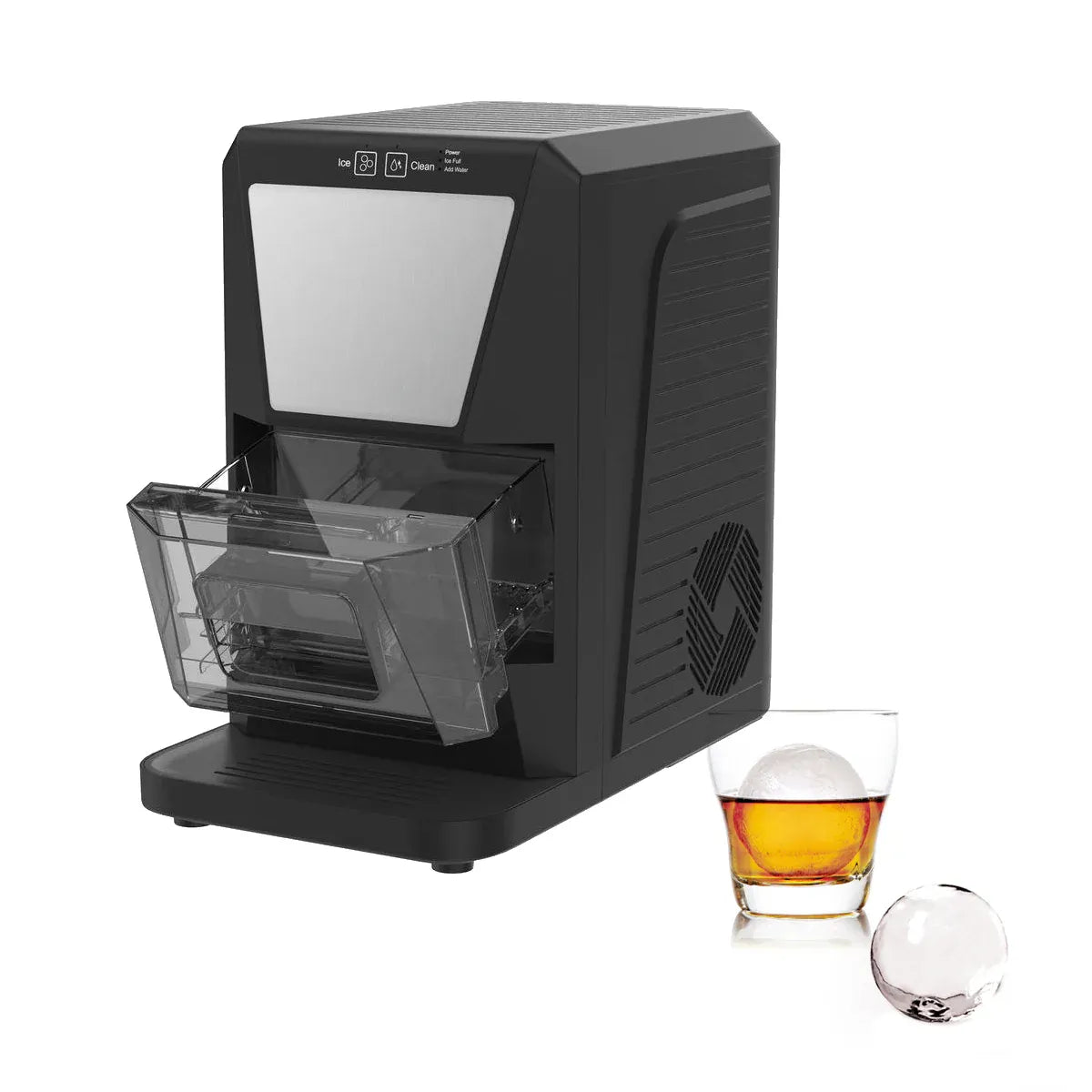 Mornest clear ice ball maker, countertop machine that makes 50mm clear ice spheres