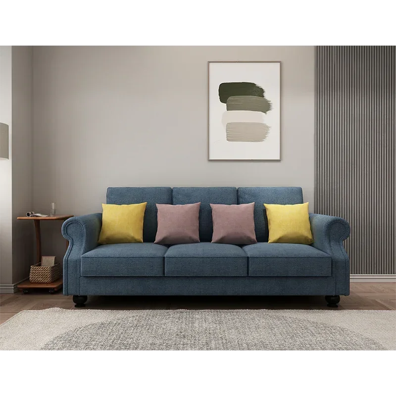 The Cozy Cloud 3-Seater Sofa Blue - Stacks Warehouse