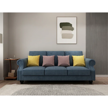 The Cozy Cloud 3-Seater Sofa Blue - Stacks Warehouse
